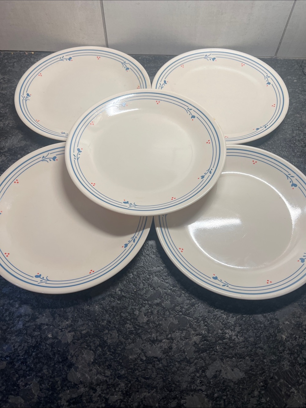 Vintage Corelle bread and butter Plates - Country Violets Set of 5